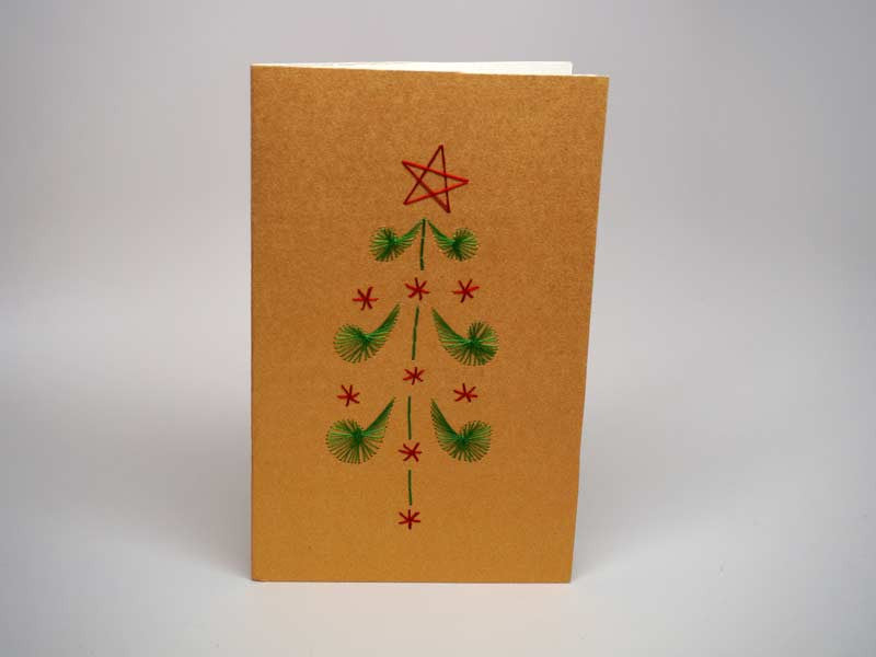 Christmas card - star handmade embroidery – Kolours